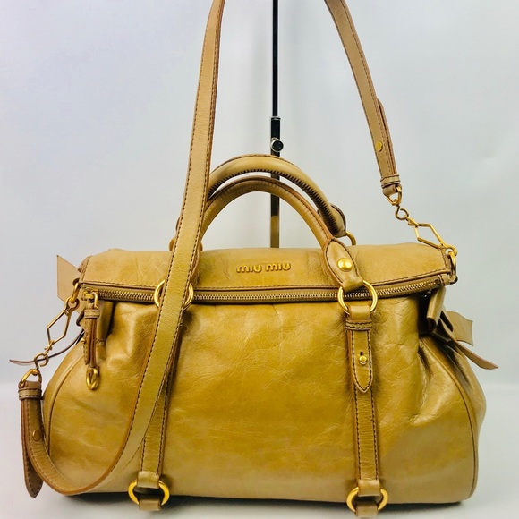 Miu Miu Handbags - Authentic Miu Miu Brown Soft Leather 2Way Shoulder